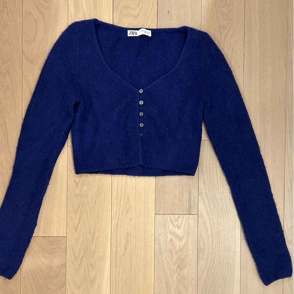 Zara Blue Women's Cardigan Sweater